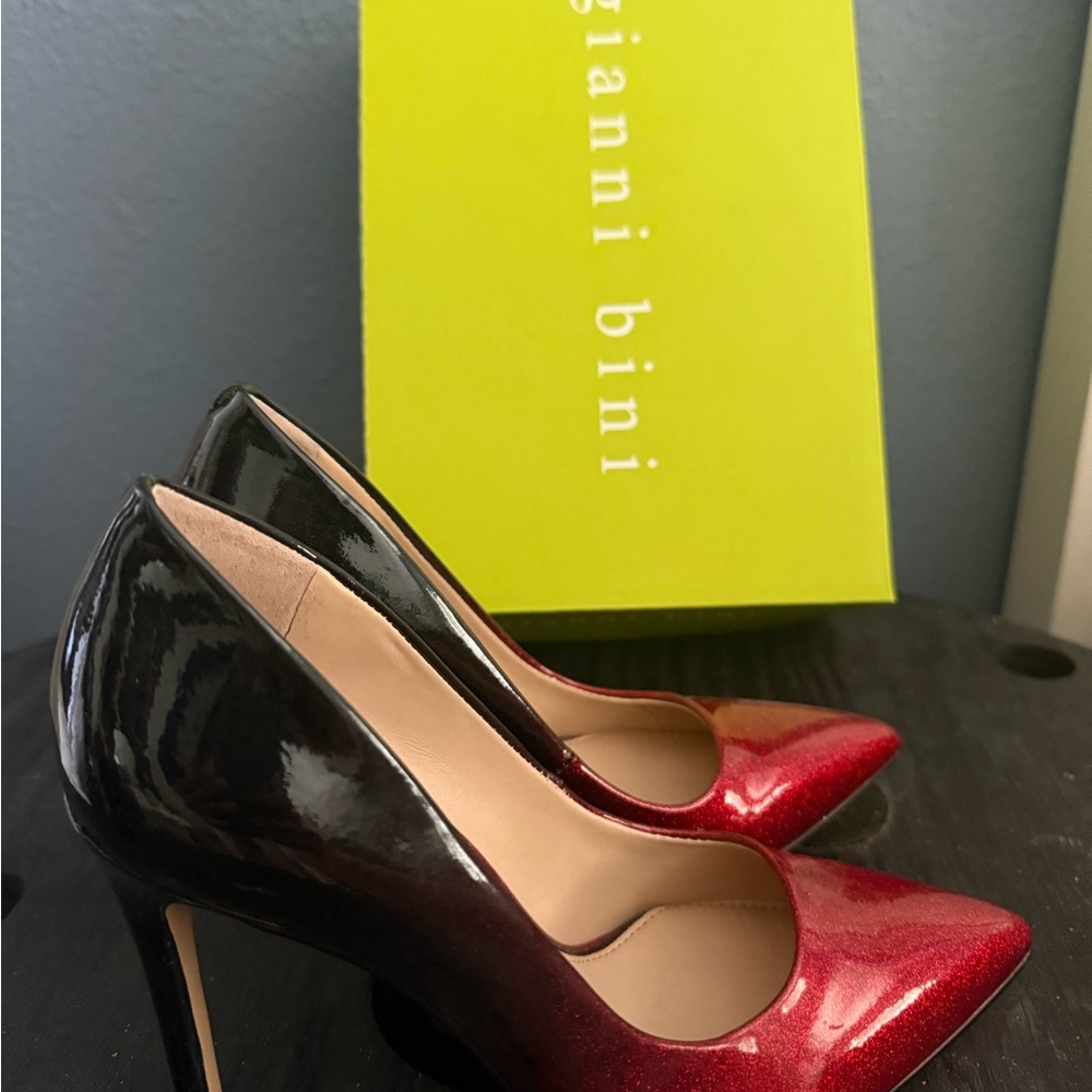 Gianni Bini Red and Black Stiletto Heels